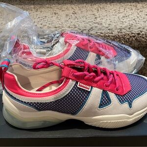 Coach Women's Pink and Blue Sneakers NEW size 7.5